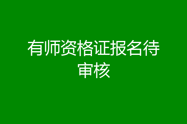 有师资格证报名待审核