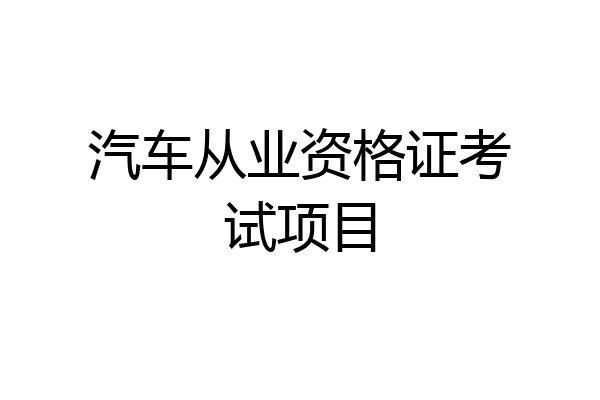 汽车从业资格证考试项目