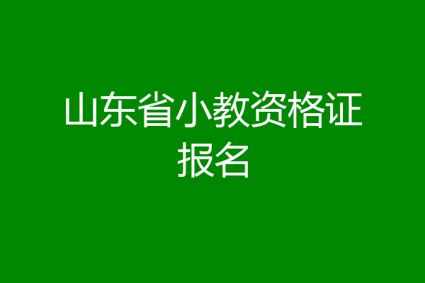 山东省小教资格证报名