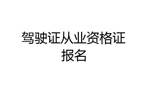 驾驶证从业资格证报名