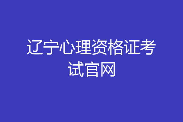 辽宁心理资格证考试官网