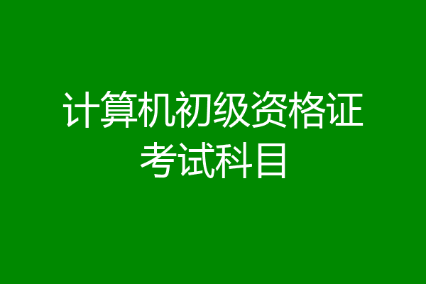 计算机初级资格证考试科目