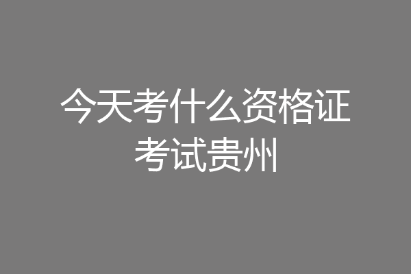 今天考什么资格证考试贵州