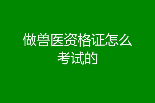 做兽医资格证怎么考试的