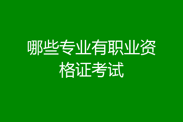 哪些专业有职业资格证考试