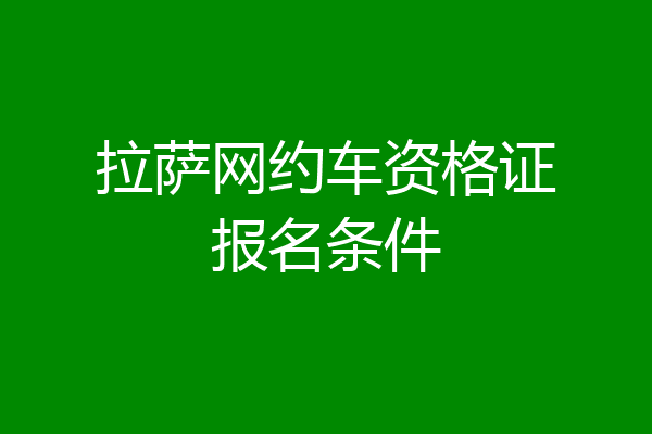 拉萨网约车资格证报名条件