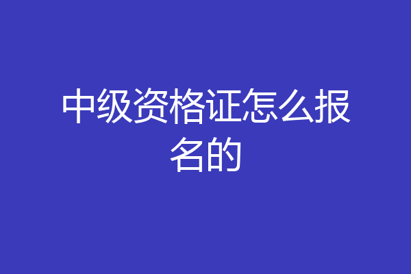 中级资格证怎么报名的