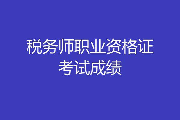 税务师职业资格证考试成绩