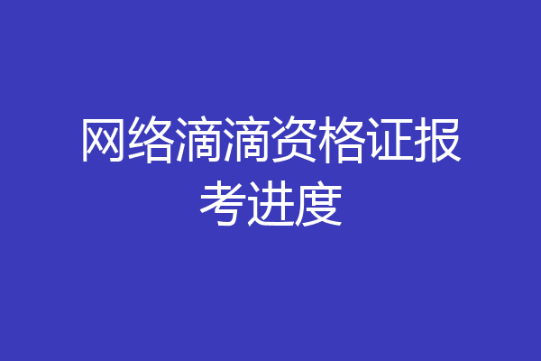 网络滴滴资格证报考进度