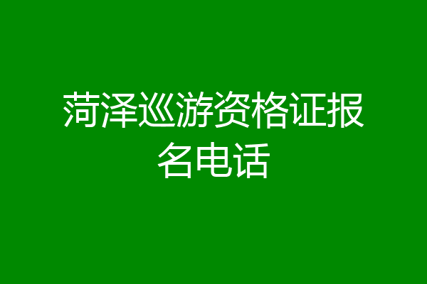 菏泽巡游资格证报名电话