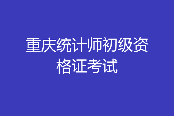 重庆统计师初级资格证考试