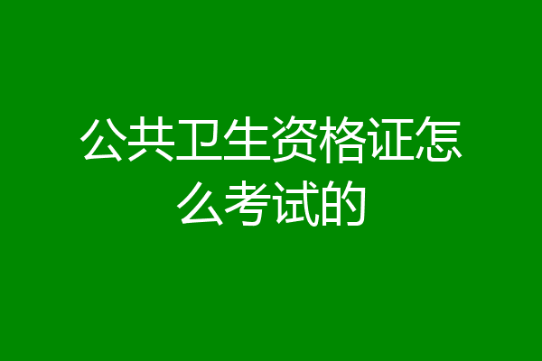 公共卫生资格证怎么考试的
