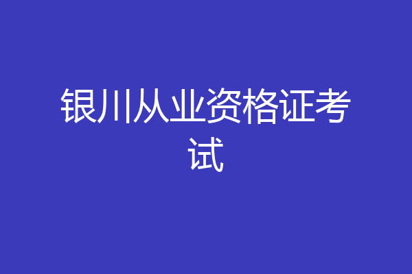 银川从业资格证考试