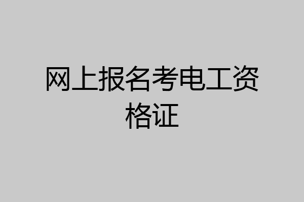 网上报名考电工资格证