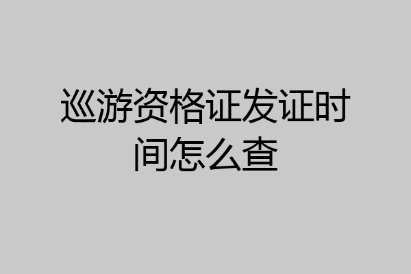 巡游资格证发证时间怎么查
