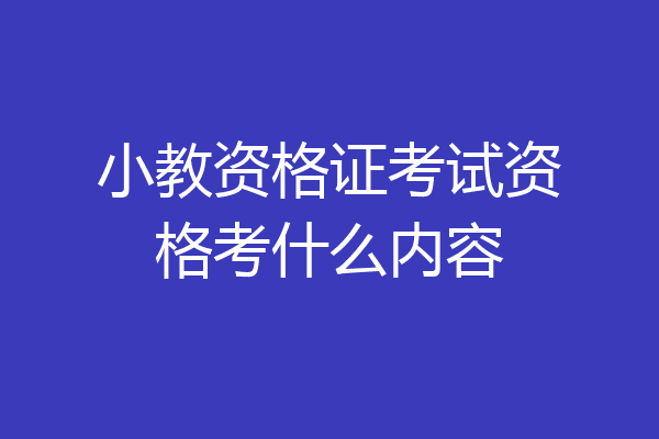 小教资格证考试资格考什么内容