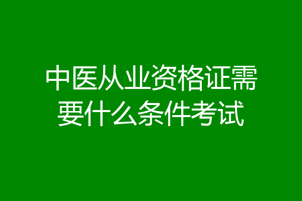 中医从业资格证需要什么条件考试