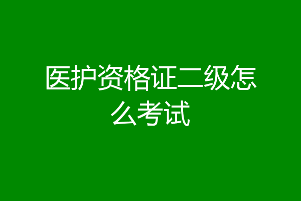 医护资格证二级怎么考试