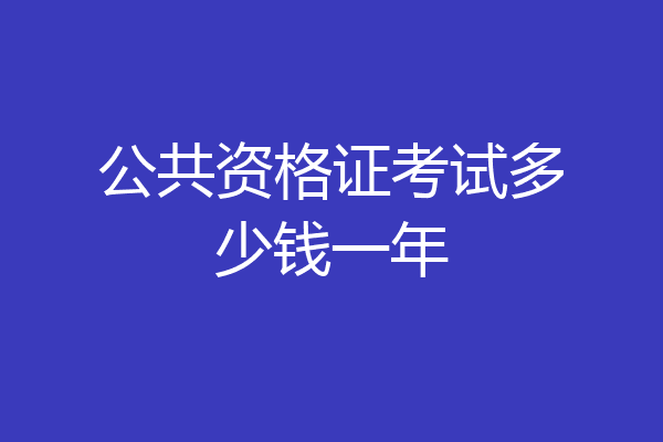 公共资格证考试多少钱一年
