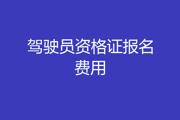 驾驶员资格证报名费用