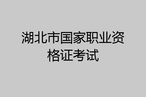 湖北市国家职业资格证考试