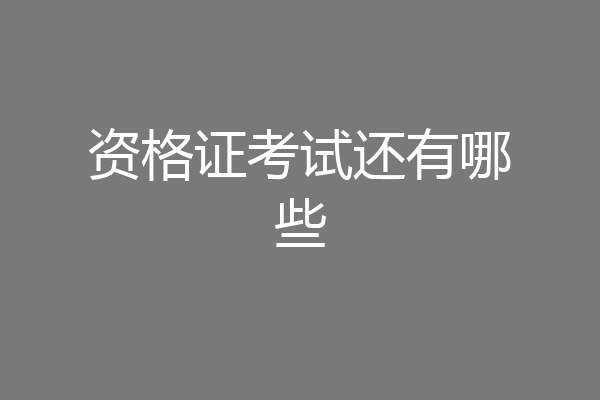 资格证考试还有哪些