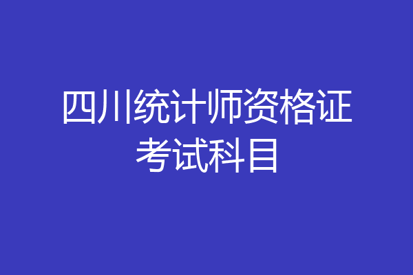 四川统计师资格证考试科目