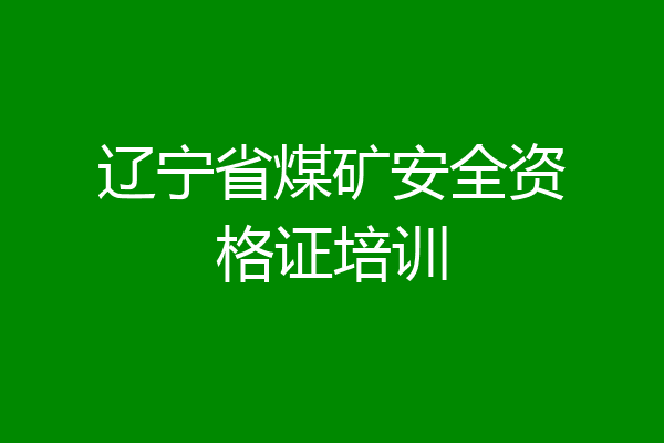 辽宁省煤矿安全资格证培训