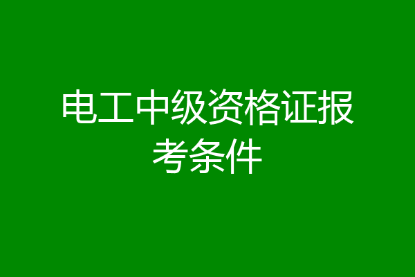 电工中级资格证报考条件