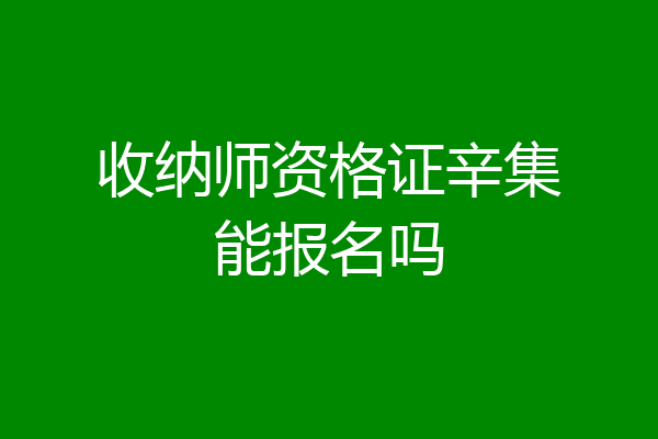 收纳师资格证辛集能报名吗