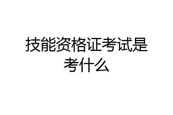 技能资格证考试是考什么