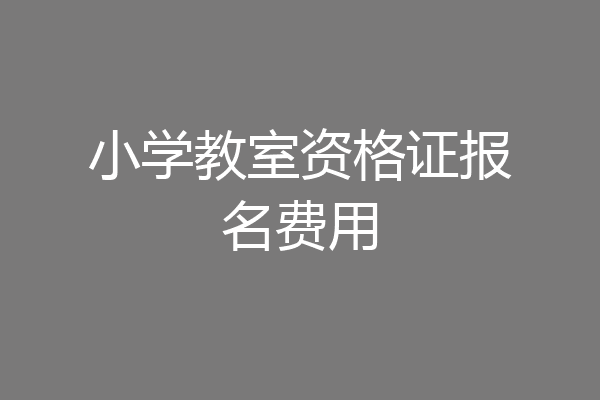 小学教室资格证报名费用