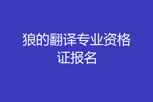 狼的翻译专业资格证报名