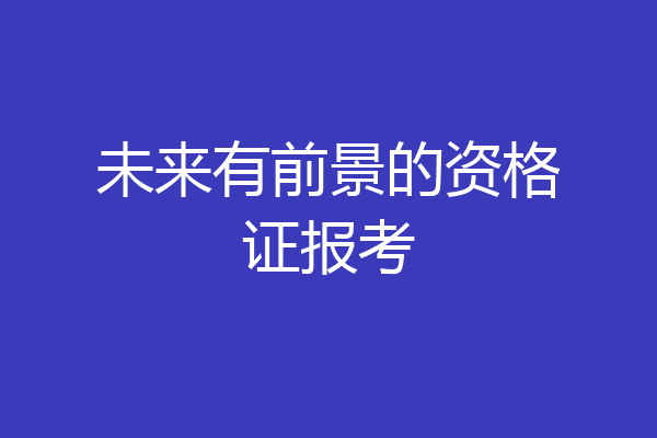 未来有前景的资格证报考