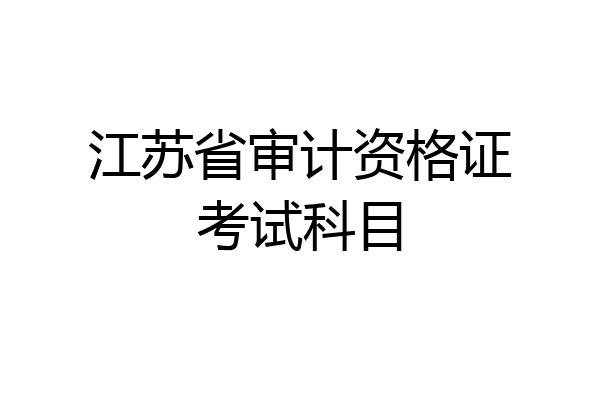 江苏省审计资格证考试科目