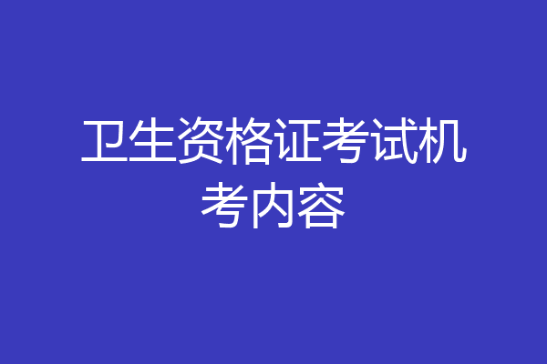 卫生资格证考试机考内容