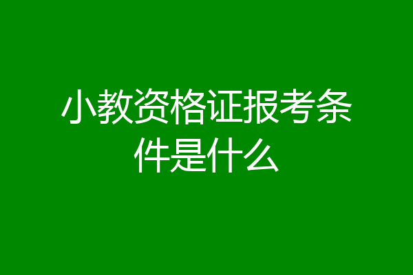 小教资格证报考条件是什么