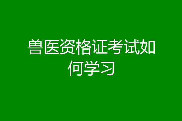 兽医资格证考试如何学习
