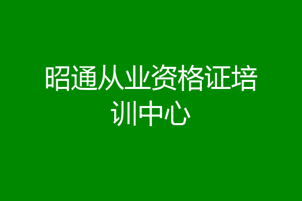 昭通从业资格证培训中心