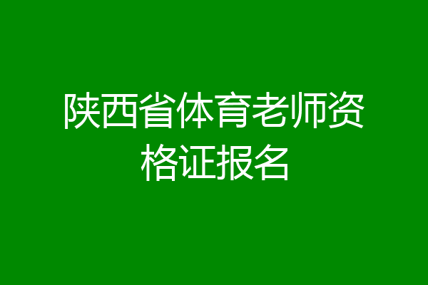陕西省体育老师资格证报名