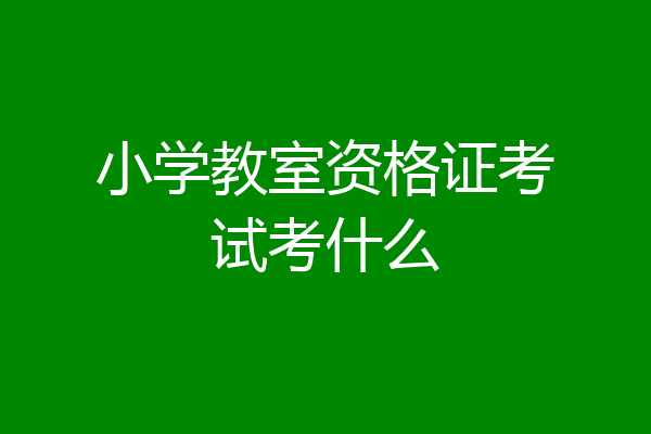 小学教室资格证考试考什么
