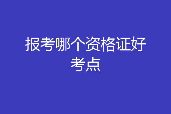报考哪个资格证好考点