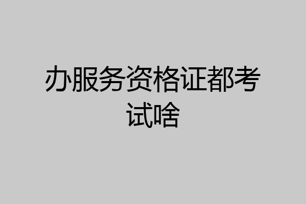 办服务资格证都考试啥