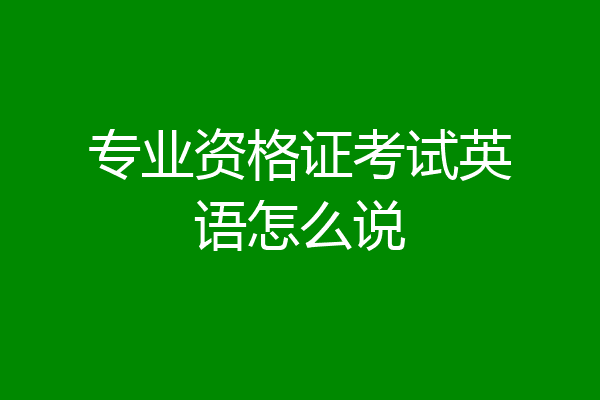 专业资格证考试英语怎么说
