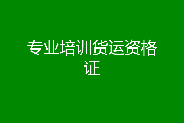专业培训货运资格证