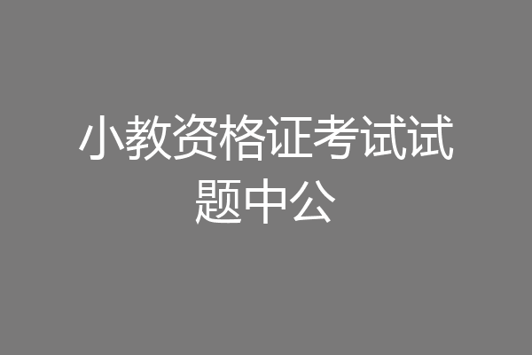 小教资格证考试试题中公