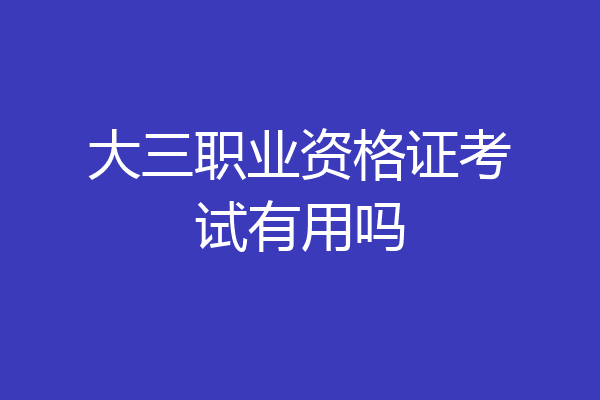大三职业资格证考试有用吗