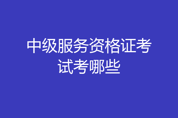 中级服务资格证考试考哪些