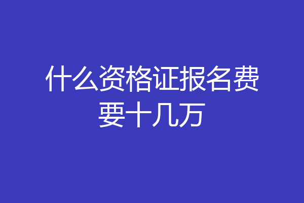 什么资格证报名费要十几万