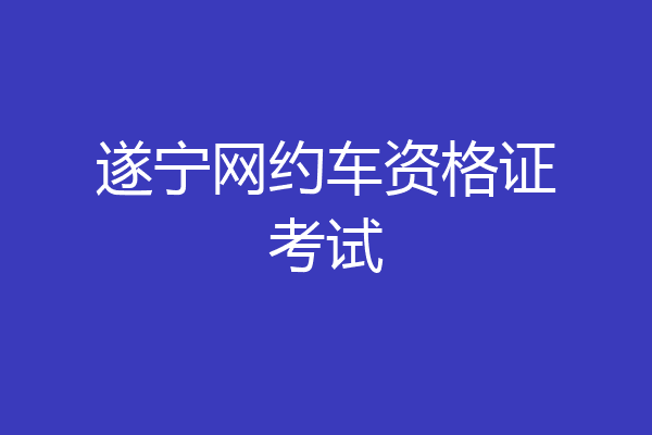 遂宁网约车资格证考试